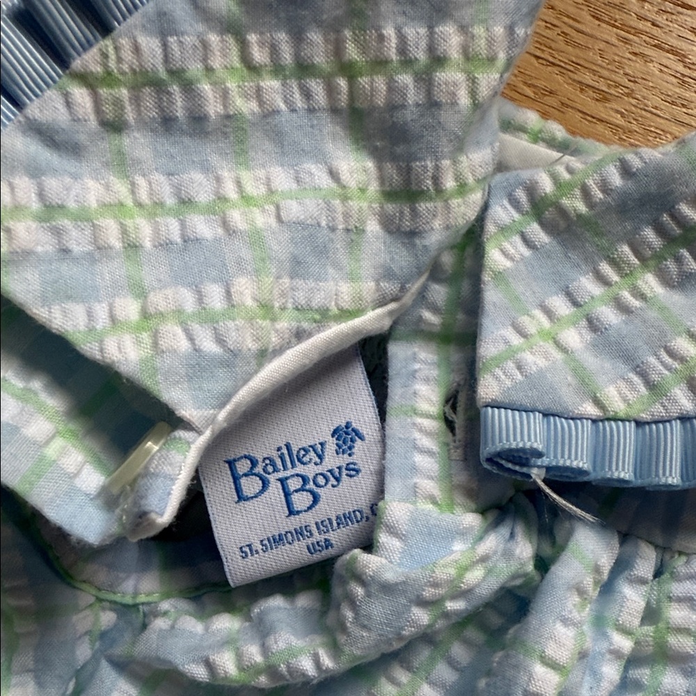 Blue and White Plaid Baby Dress - Picture 5 of 5